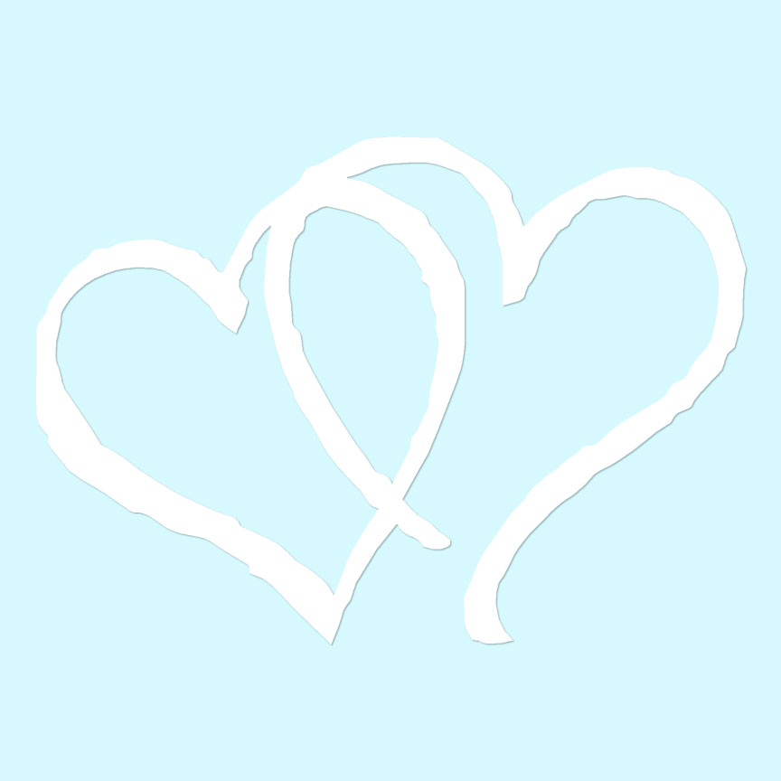 Intertwined Hearts Hand Drawn - Decal Sticker - Multiple Colors &amp; Sizes ebn4045 | eBay